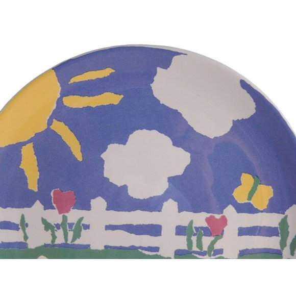Libby Wilkie Designed Porta Hippity Hop Salad Plate Easter Ducks Fence Portugal - Picture 2 of 6